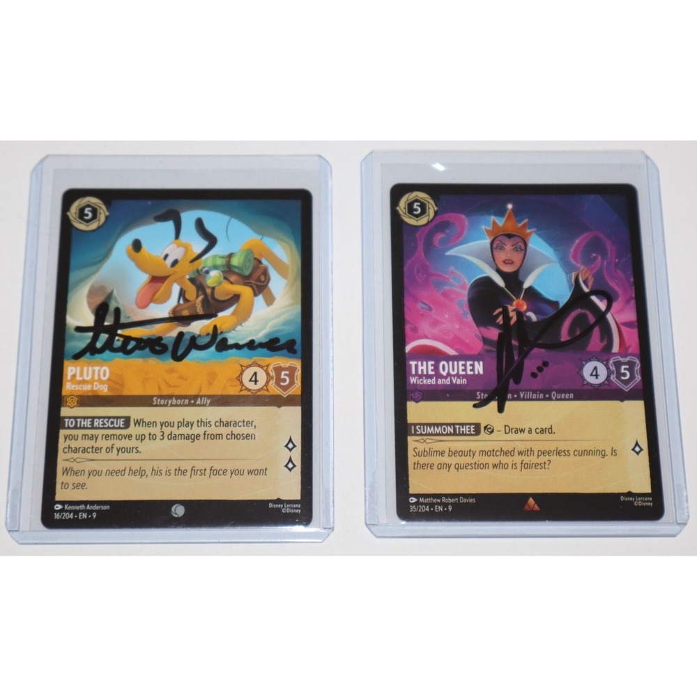 LORCANA Signed Autographed Steve Warner Ryan Miller Fabled Pluto The Queen Cards